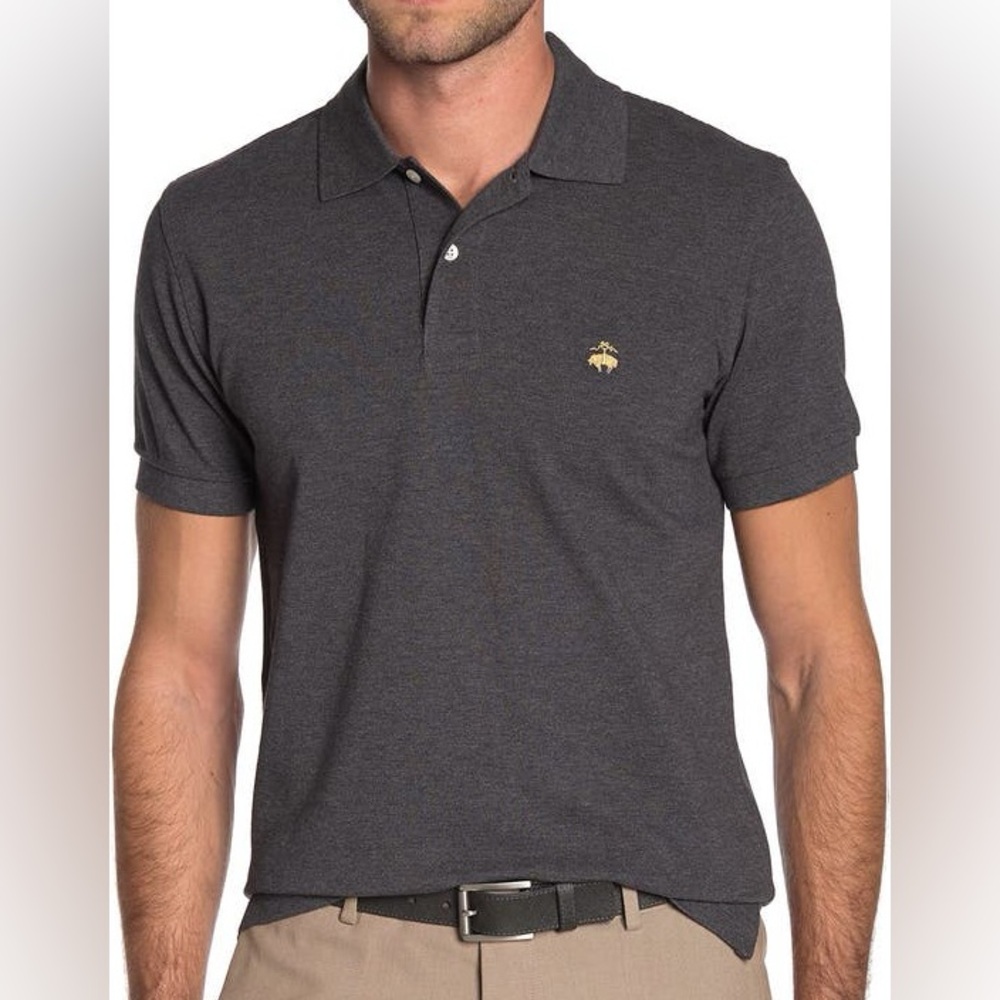 BROOKS BROTHERS | Charcoal 1818 Slim Fit Polo L